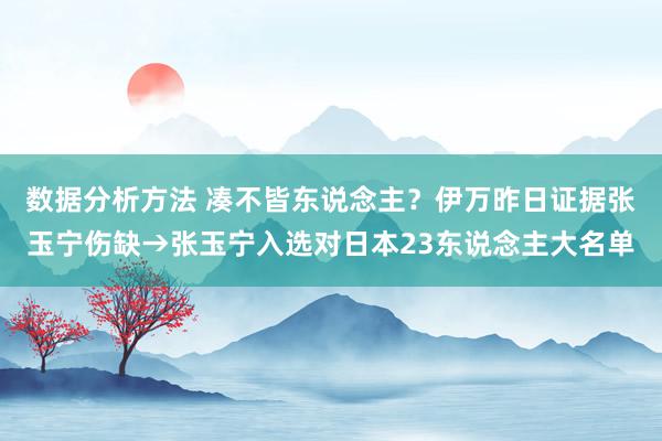 数据分析方法 凑不皆东说念主？伊万昨日证据张玉宁伤缺→张玉宁入选对日本23东说念主大名单