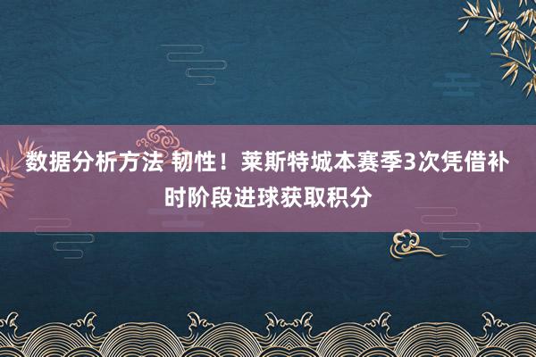 数据分析方法 韧性！莱斯特城本赛季3次凭借补时阶段进球获取积分