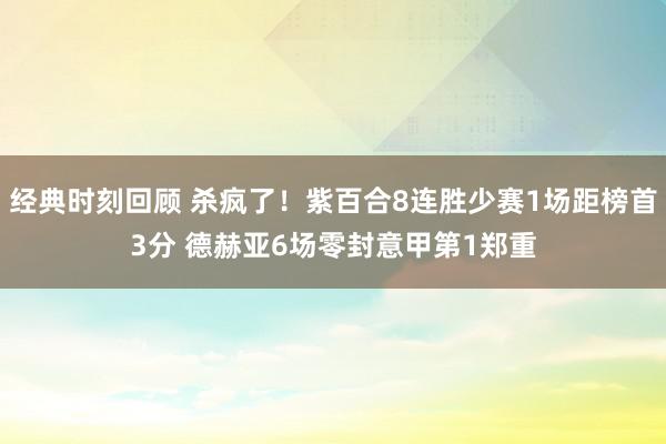 经典时刻回顾 杀疯了！紫百合8连胜少赛1场距榜首3分 德赫亚6场零封意甲第1郑重