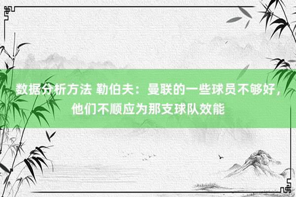 数据分析方法 勒伯夫：曼联的一些球员不够好，他们不顺应为那支球队效能