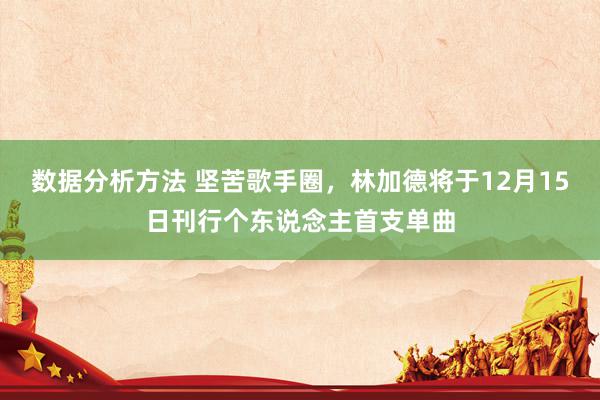 数据分析方法 坚苦歌手圈，林加德将于12月15日刊行个东说念主首支单曲