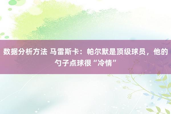 数据分析方法 马雷斯卡：帕尔默是顶级球员，他的勺子点球很“冷情”