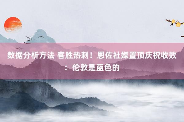 数据分析方法 客胜热刺！恩佐社媒置顶庆祝收效：伦敦是蓝色的